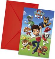 Nickelodeon uitnodigingen met envelop Paw Patrol 6 stuks 14 cm