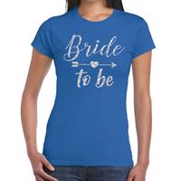 Shoppartners Bride to be Cupido zilver glitter t-shirt blauw dames Blauw