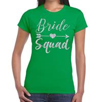 Shoppartners Bride Squad Cupido zilver glitter t-shirt groen dames Groen