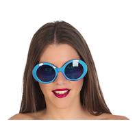 Fiesta carnavales Blauwe ronde verkleed zonnebril Blauw