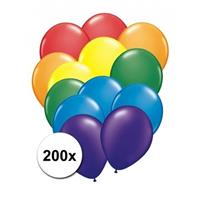 Shoppartners 200x Regenboog kleuren ballonnen Multi