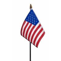 4x Amerika/USA mini vlaggetjes op stok 10 x 15 cm Multi
