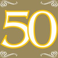 Folat 40x 50 jaar leeftijd themafeest servetten goud 33 x 33 cm papier Goudkleurig