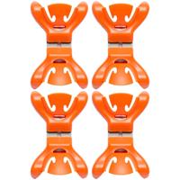 4x Slingers/decoratie ophangen slingerklemmen oranje Oranje