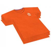 60x Voetbalshirt themafeest servetten oranje 16 x 15 cm papier Oranje