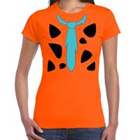 Shoppartners Fred holbewoner kostuum t-shirt oranje voor dames