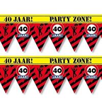 2x jaar party tape/markeerlinten waarschuwing 12 m versiering Multi
