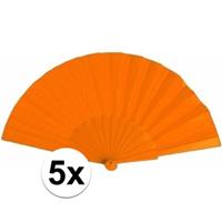 5x Spaanse handwaaiers oranje 23 cm Oranje