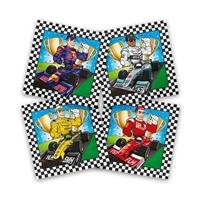 60x Race/Formule 1 themafeest servetten gekleurd 33 x 33 cm Multi