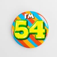 Verjaardags button I am 54 Multi