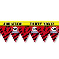 50 Abraham party tape/markeerlint waarschuwing 12 m versiering Multi