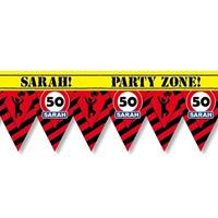 50 Sarah party tape/markeerlint waarschuwing 12 m versiering Multi