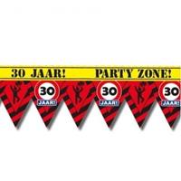 30 jaar party tape/markeerlint waarschuwing 12 m versiering Multi