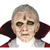 Dracula/vampier horror masker van latex Grijs