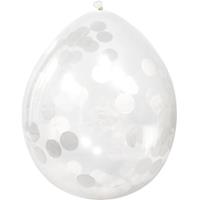 12x Transparante ballon witte confetti 30 cm Transparant