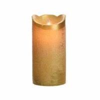 Gouden nep kaars met led-licht 15 cm Goudkleurig