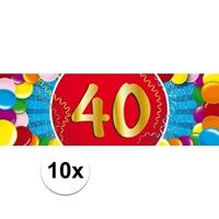Shoppartners 10x Jaar leeftijd stickers 19 x 6 cm verjaardag versiering Multi