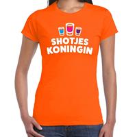 Bellatio Koningsdag t-shirt Shotjes Koningin oranje voor dames