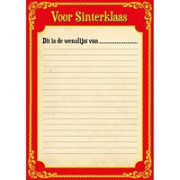 Shoppartners 12x Papieren Sinterklaas invul verlanglijstje met kleurplaat Multi