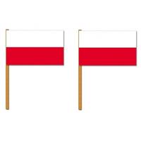 2x Luxe zwaaivlaggen Polen Multi