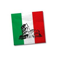 40x Italie/Italiaans feestje themafeest servetten 33 x 33 cm Multi