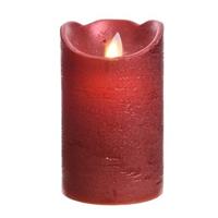 Kerst rode nep kaars met led-licht 12 cm Rood