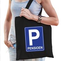 Bellatio Pensioen P parkeerbord cadeau tas zwart voor dames