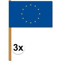 3x Luxe zwaaivlaggen Europa Multi