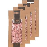 4x Zakje lichtroze houtsnippers 150 gram geboorte decoratie Roze