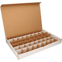 Shoppartners Paasversiering opruimen/opbergen doos met 54 vakjes van 6 cm Wit