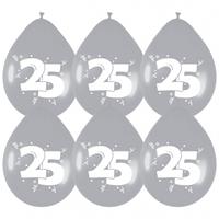 Haza Original Ballonnen zilver 25 jaar 6 stuks