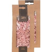 2x Zakje lichtroze houtsnippers 150 gram geboorte decoratie Roze