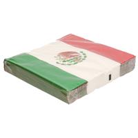 40x Landen thema versiering Mexico vlag servetten 33 x 33 cm Multi