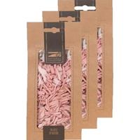 3x Zakje lichtroze houtsnippers 150 gram geboorte decoratie Roze