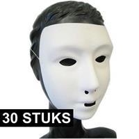 30x Wit grimeer masker met kalklaag Wit