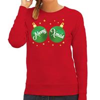 Shoppartners Foute kersttrui / sweater rood met Merry Xmas voor dames