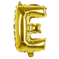 Boland folieballon letter E 36 cm goud