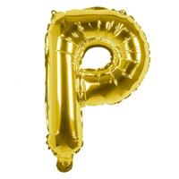 Boland folieballon letter P 36 cm goud