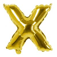 Boland folieballon letter X 36 cm goud