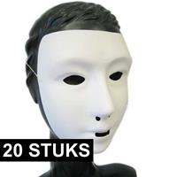 20x Wit grimeer masker met kalklaag Wit