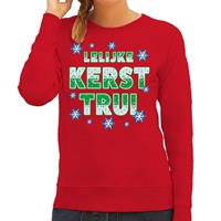 Bellatio Foute kersttrui / sweater Lelijke kerst trui rood voor dames