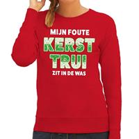 Bellatio Foute kersttrui / sweater zit in de was rood voor dames