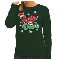 Bellatio Foute kersttrui / sweater Santa is a little drunk groen dames (44) Groen