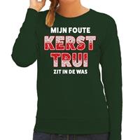 Bellatio Foute kersttrui / sweater Zit in de was groen voor dames
