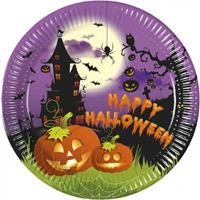 Pappteller Happy Spooky Halloween 23 cm, 8 Stück