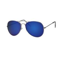 Piloten zonnebril/feestbril met blauwe glazen voor volwassenen