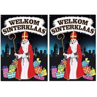 Shoppartners 2x Deurposter Welkom Sinterklaas A1 formaat Multi