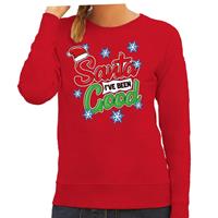 Bellatio Foute kersttrui / sweater Santa I have been good rood dames Rood