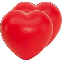 Bellatio 2x Stressballen rood hartjes vorm 8 x 7 cm Rood
