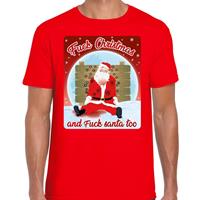 Bellatio Fout kerst t-shirt fuck christmas rood voor heren